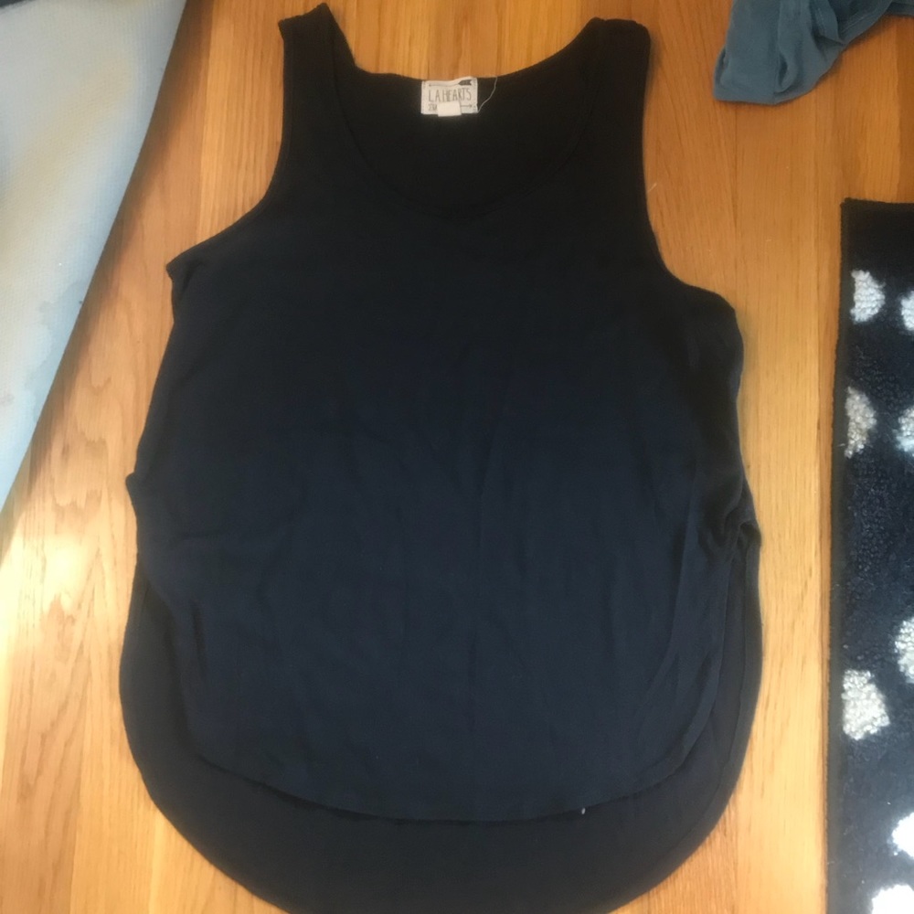 Pacsun La Hearts Black high low tank